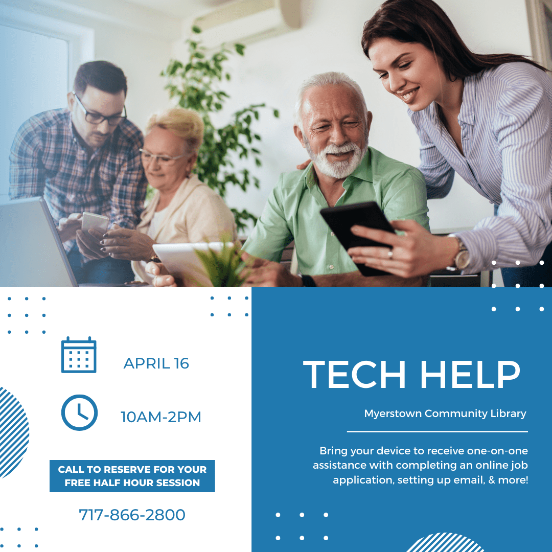 Tech Help in April at the Myerstown Library