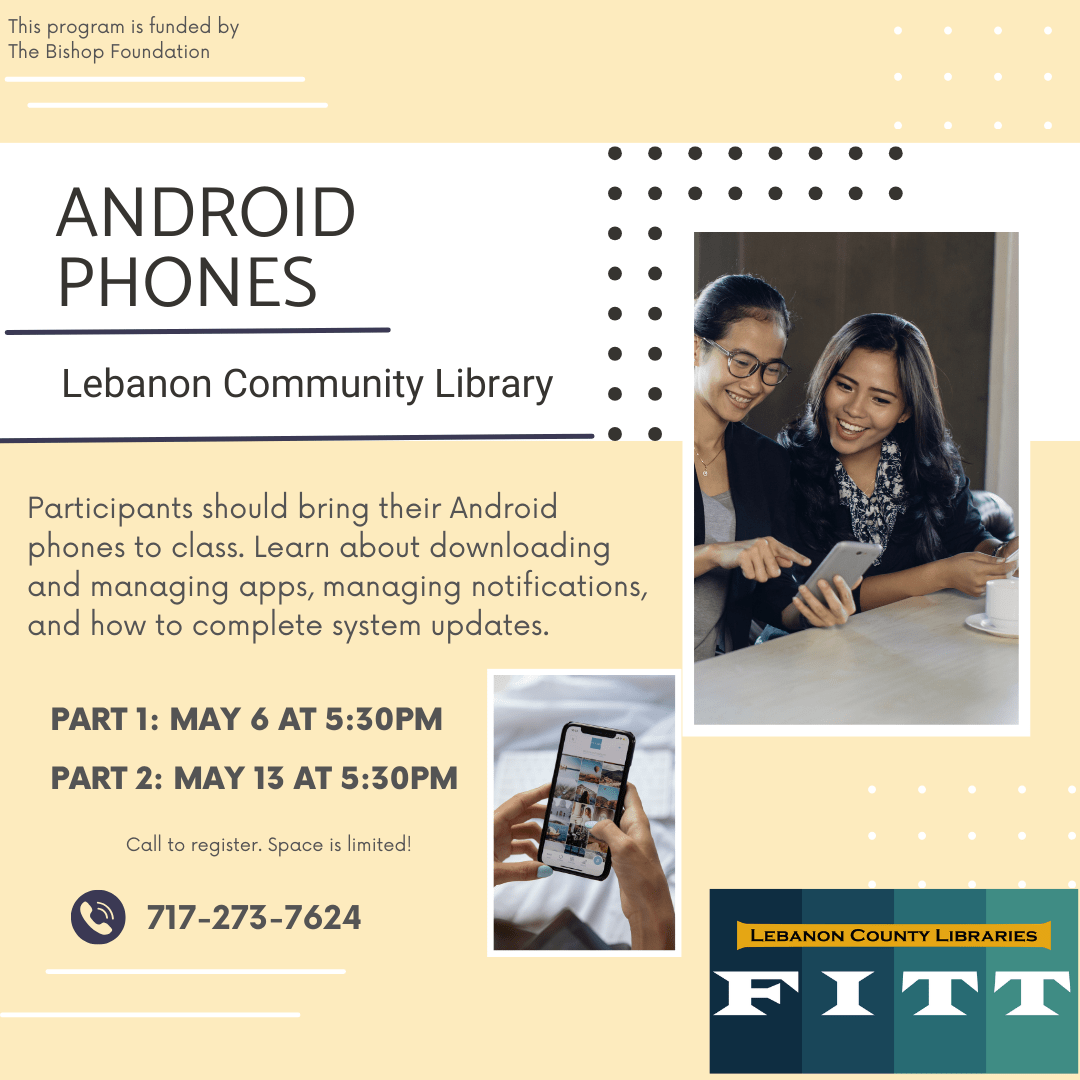 Android Phones class at the Lebanon Library