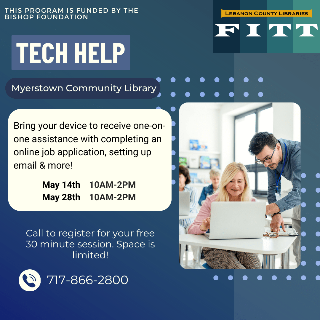 Tech Help in May at the Myerstown Library