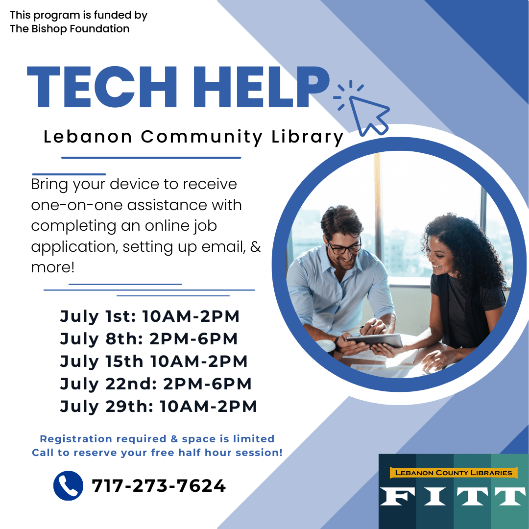 Tech Help at Lebanon Library in July