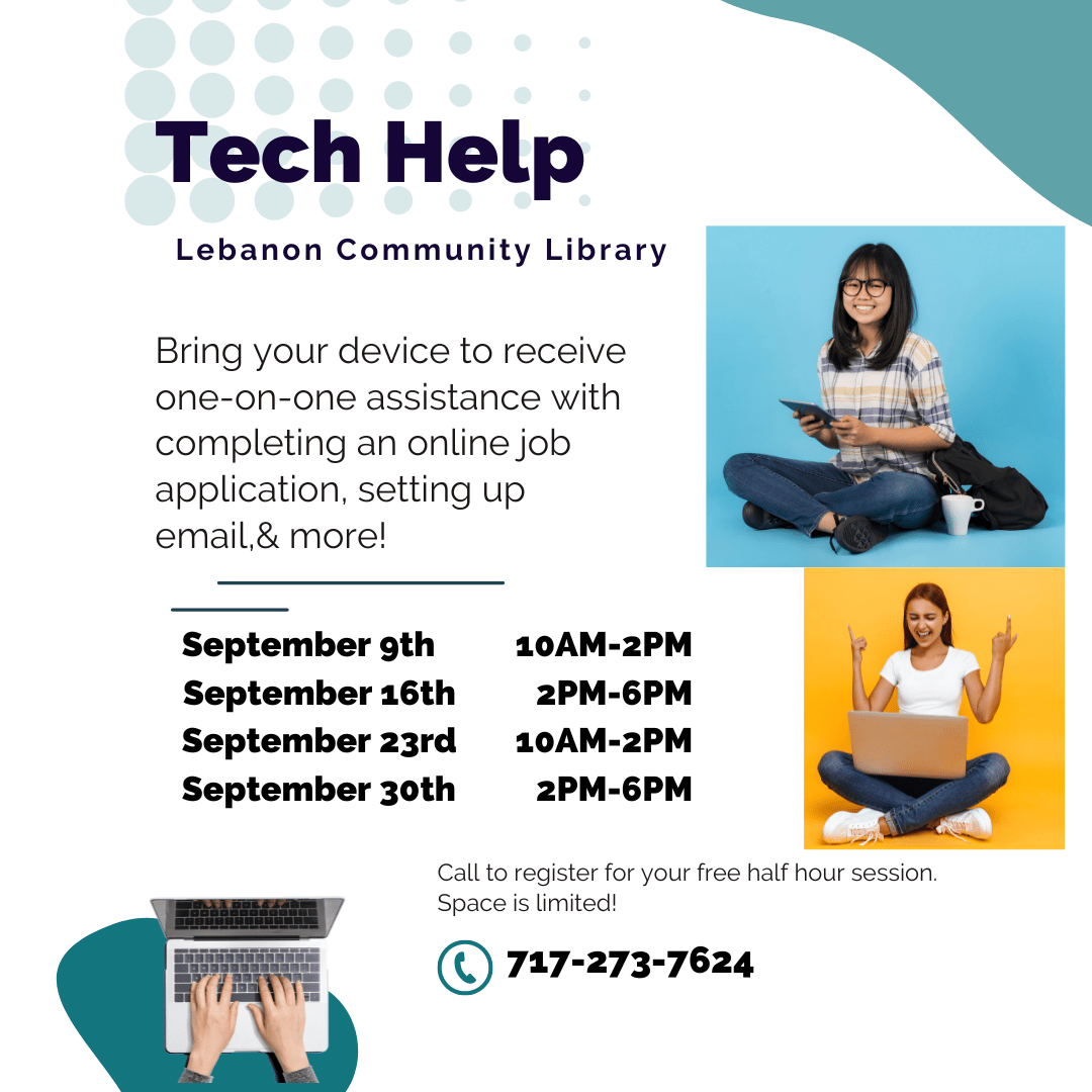 Tech Help at Lebanon Library in September