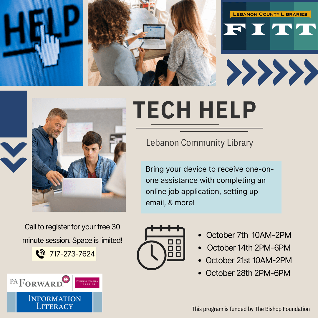 Tech Help at Lebanon Library in October