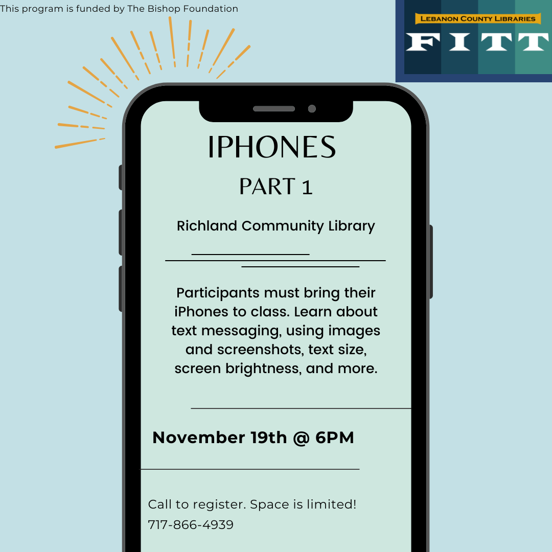 iPhones Part 1 in November at the Richland Library