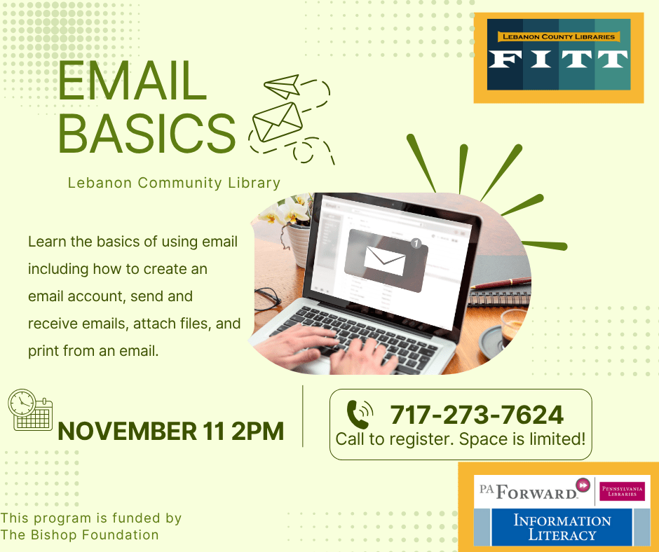 Email Basics November 11 at the Lebanon Library