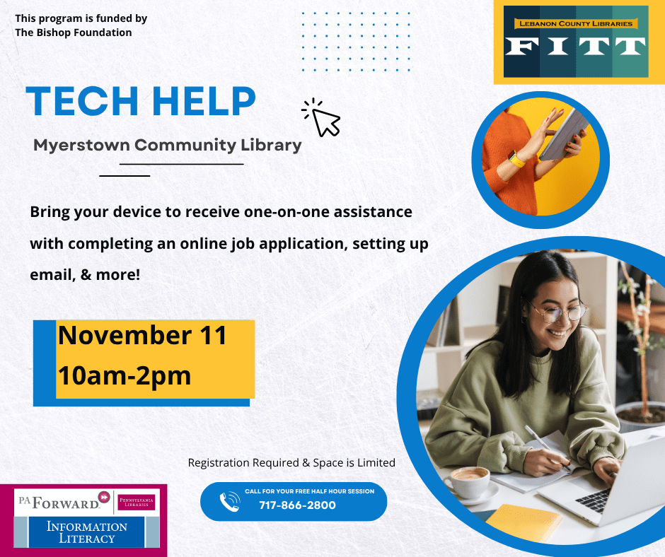 Tech Help November 11 at the Myerstown Library