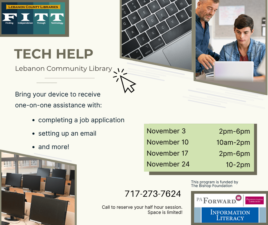 Tech Help in November at the Lebanon Library