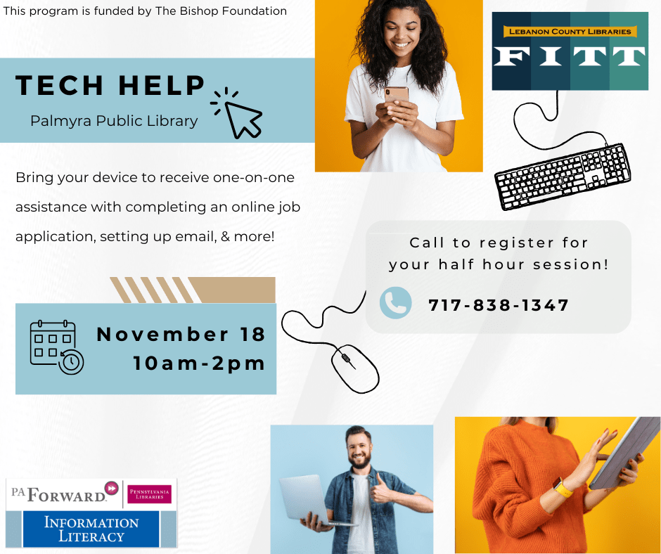 Tech Help November 18 at the Palmyra Library