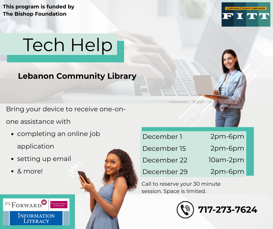 Tech Help in December at Lebanon Library