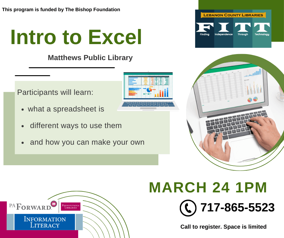 Intro to Excel at Matthews Library