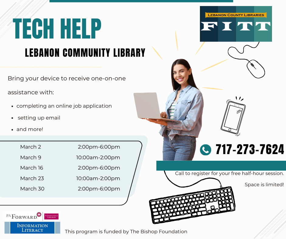 Tech Help at Lebanon Library in March