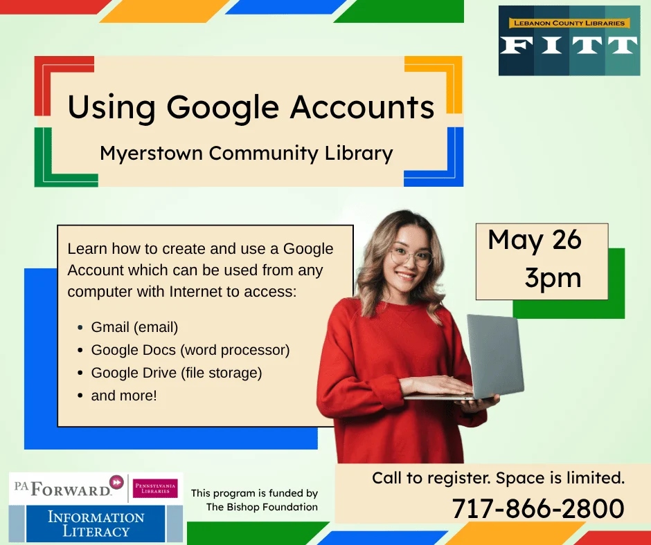 Using Google Accounts at Myerstown Library