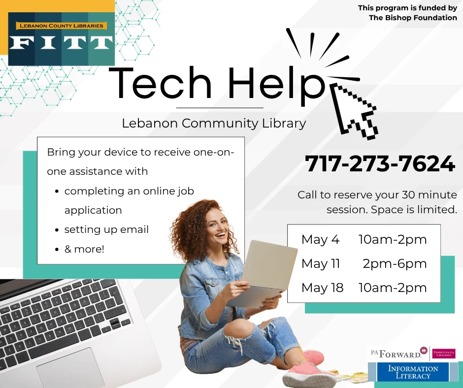 Tech Help Lebanon Library in May