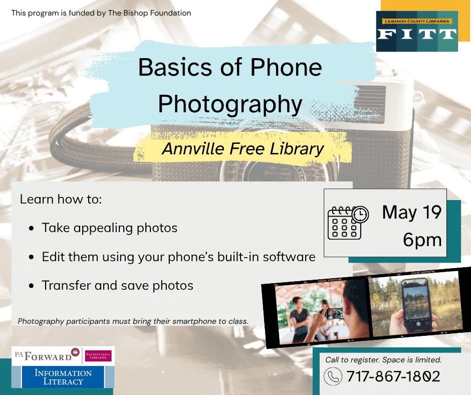 Basics of Phone Photography at Annville Library