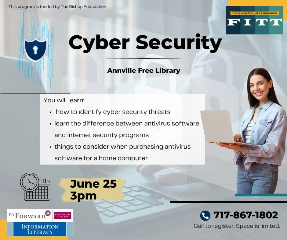 Cybersecurity at Annville Library June 25
