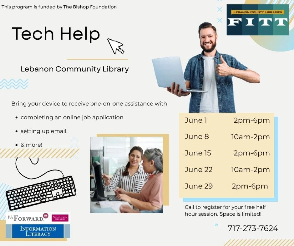 Tech Help at Lebanon Library in June