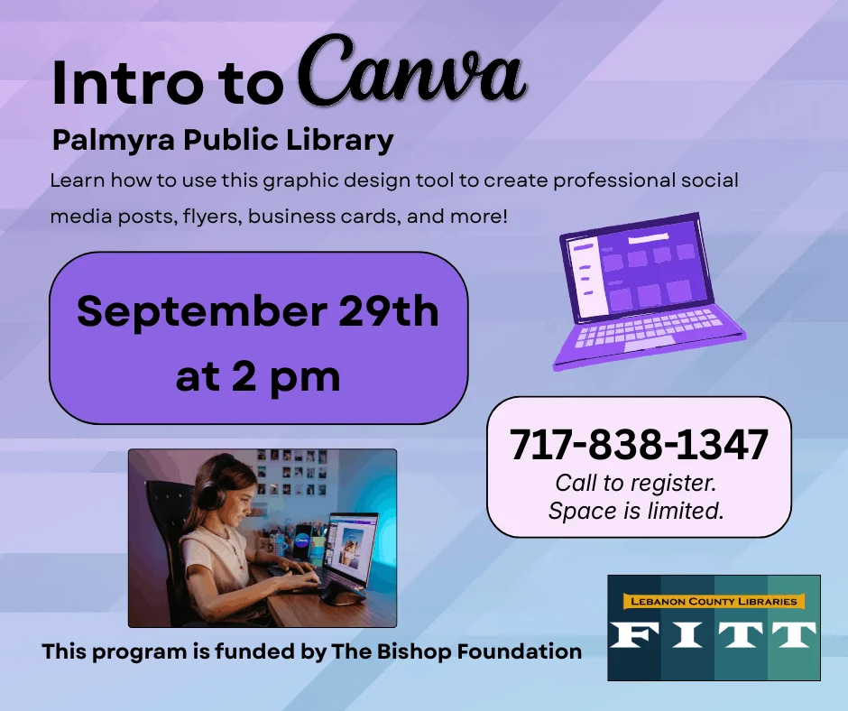 Intro to Canva at the Palmyra Library